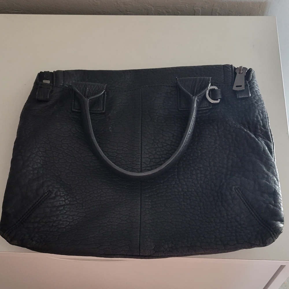 All Saints Black Textured Leather Top-Handle Bag - Picture 3 of 7